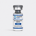 Vial of LIVARIAN LABS bacteriostatic water on a white background